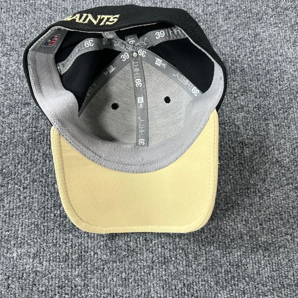 New Orleans Saints Cap Hat Small-Medium Black Gold Who Dey OSFM NFL Football